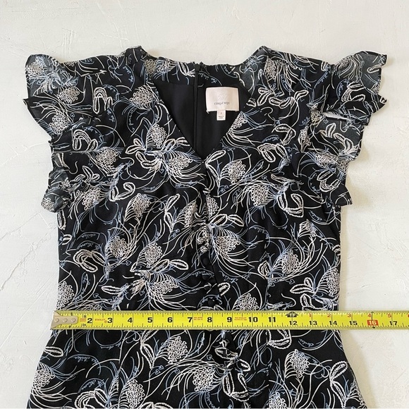 Cinq A Sept Size 4 Black Blue Button V-Neck Maxi Lisette Dress Size 2 - Picture 5 of 11